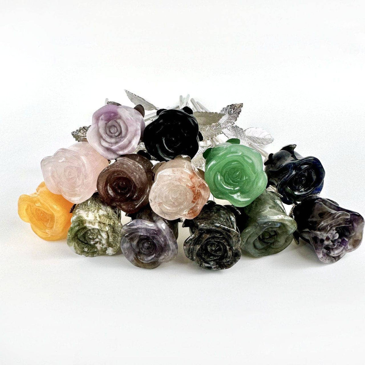Beautiful Carved Crystal Rose Polished Gemstone