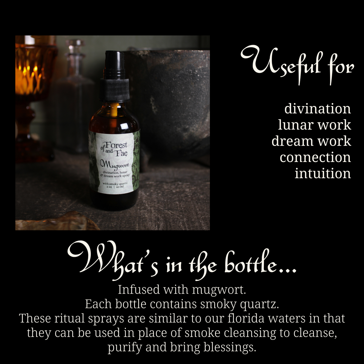 Mugwort Ritual Spray • Crystal Infused • Dreams