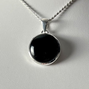 Black Onyx Pendant In Sterling Silver
