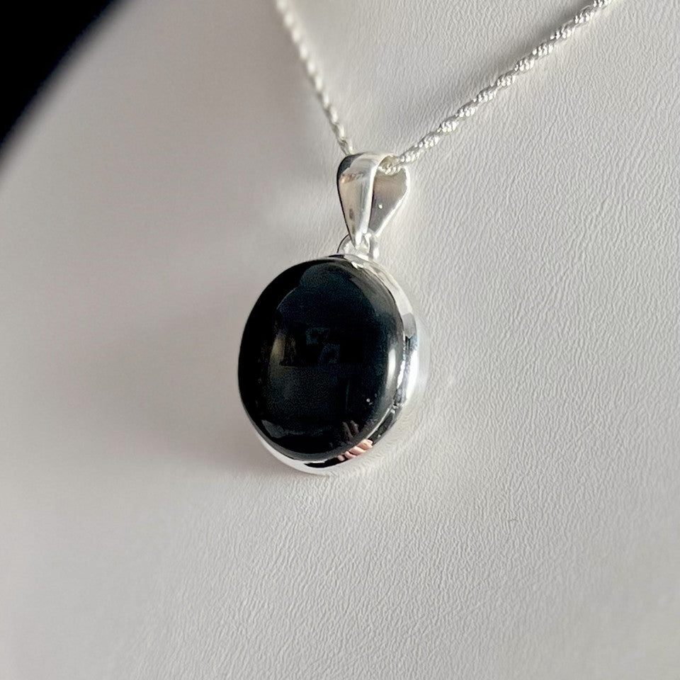 Black Onyx Pendant In Sterling Silver