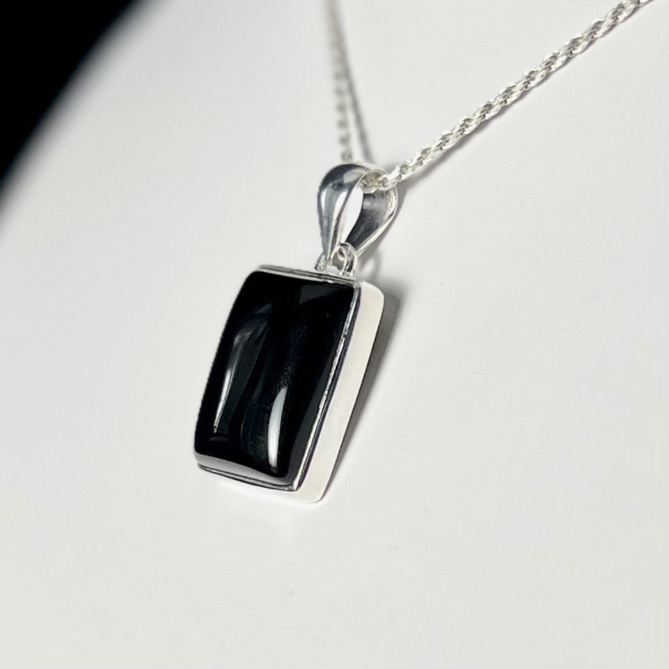 Black Onyx Pendant In Sterling Silver