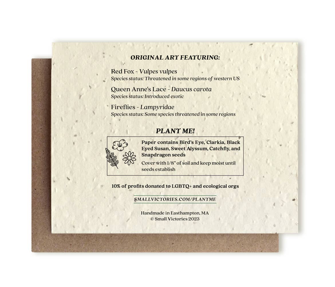 Thinking of You Fox Greeting Card - Plantable Seed Paper