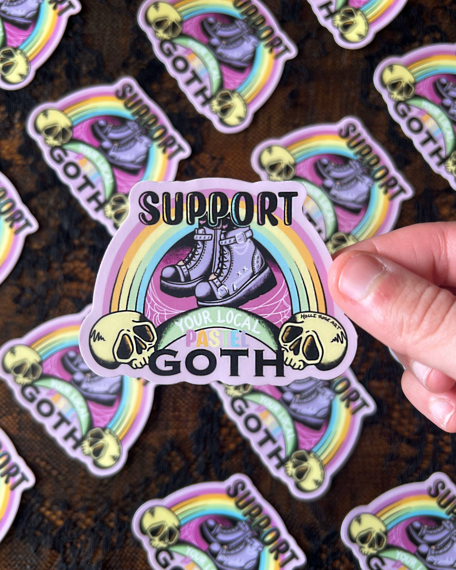 Support Your Local Pastel Goth Sticker