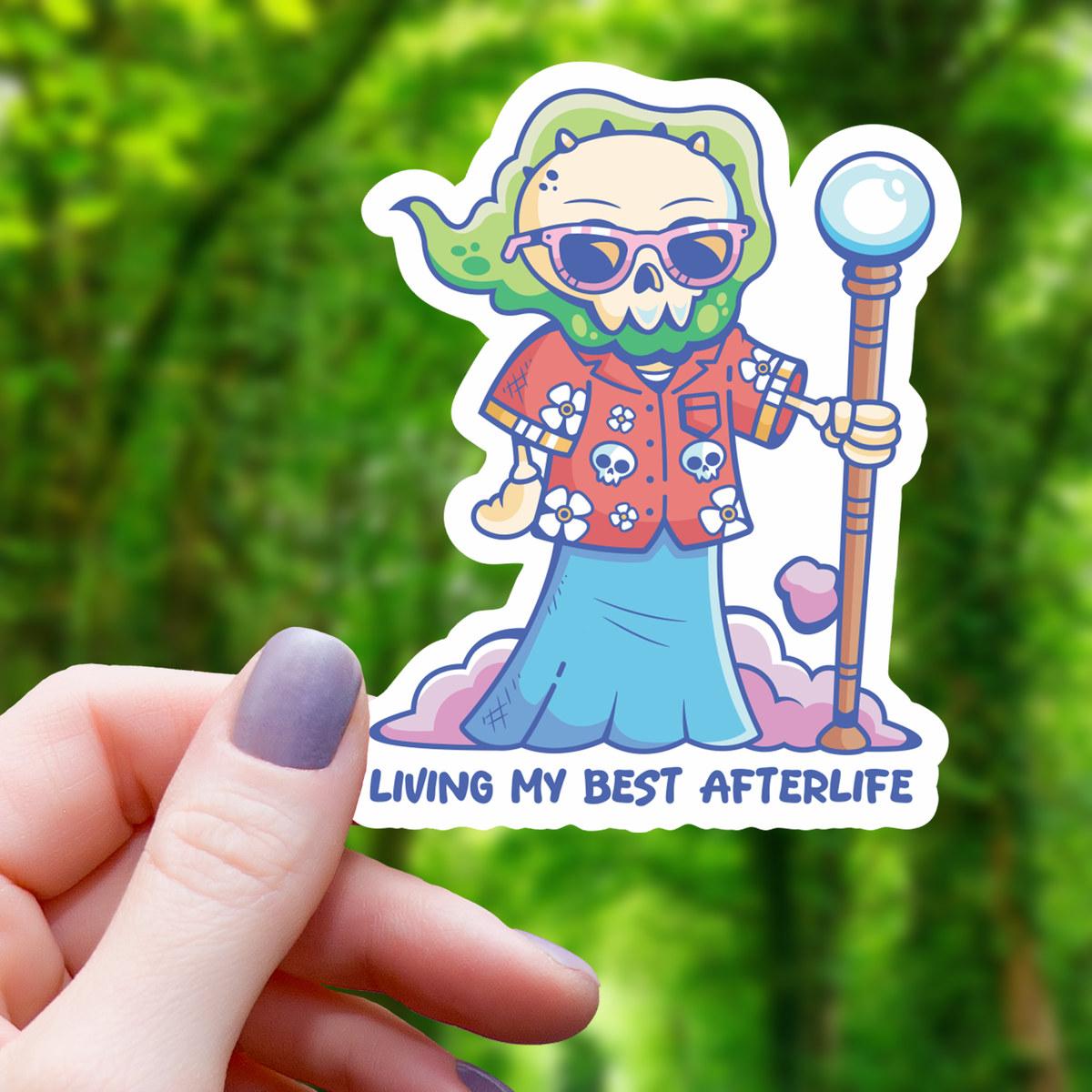 Living My Best Afterlife Sticker - 3"