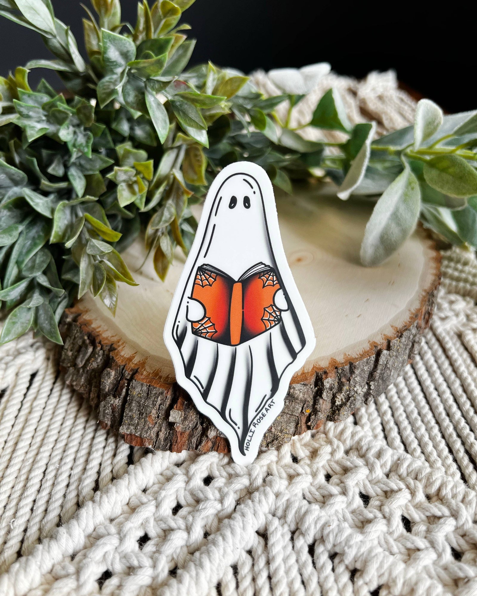 A Spooky Read Ghost Book Sticker