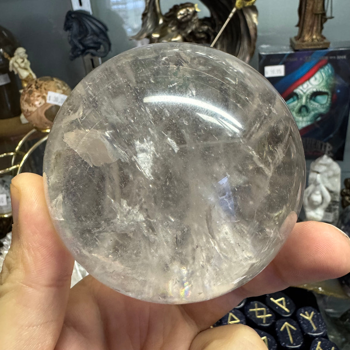 Clear Quartz Sphere 818g – Natural Polished Crystal Ball | Large Transparent Quartz Crystal