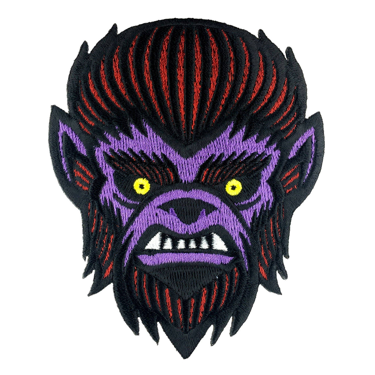 Wolf Man Head Embroidered Patch