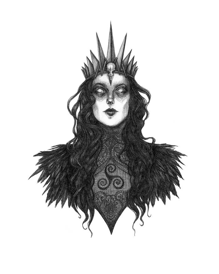 The Morrigan Fine Art Print - Celtic Goddess of War & Death