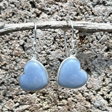 Angelite Dangle Earrings in Sterling Silver
