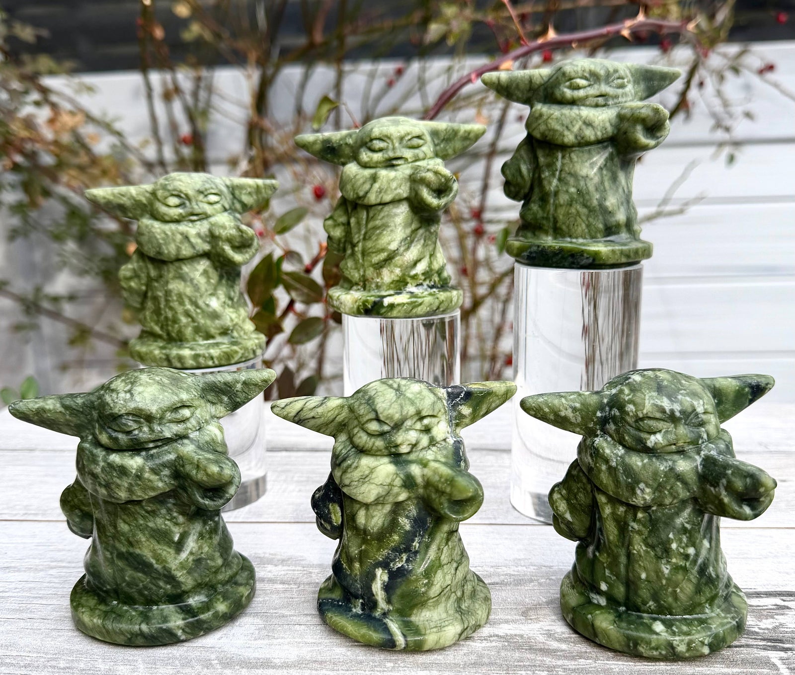 Natural Nephrite Jade Yoda 8cm Healing Energy