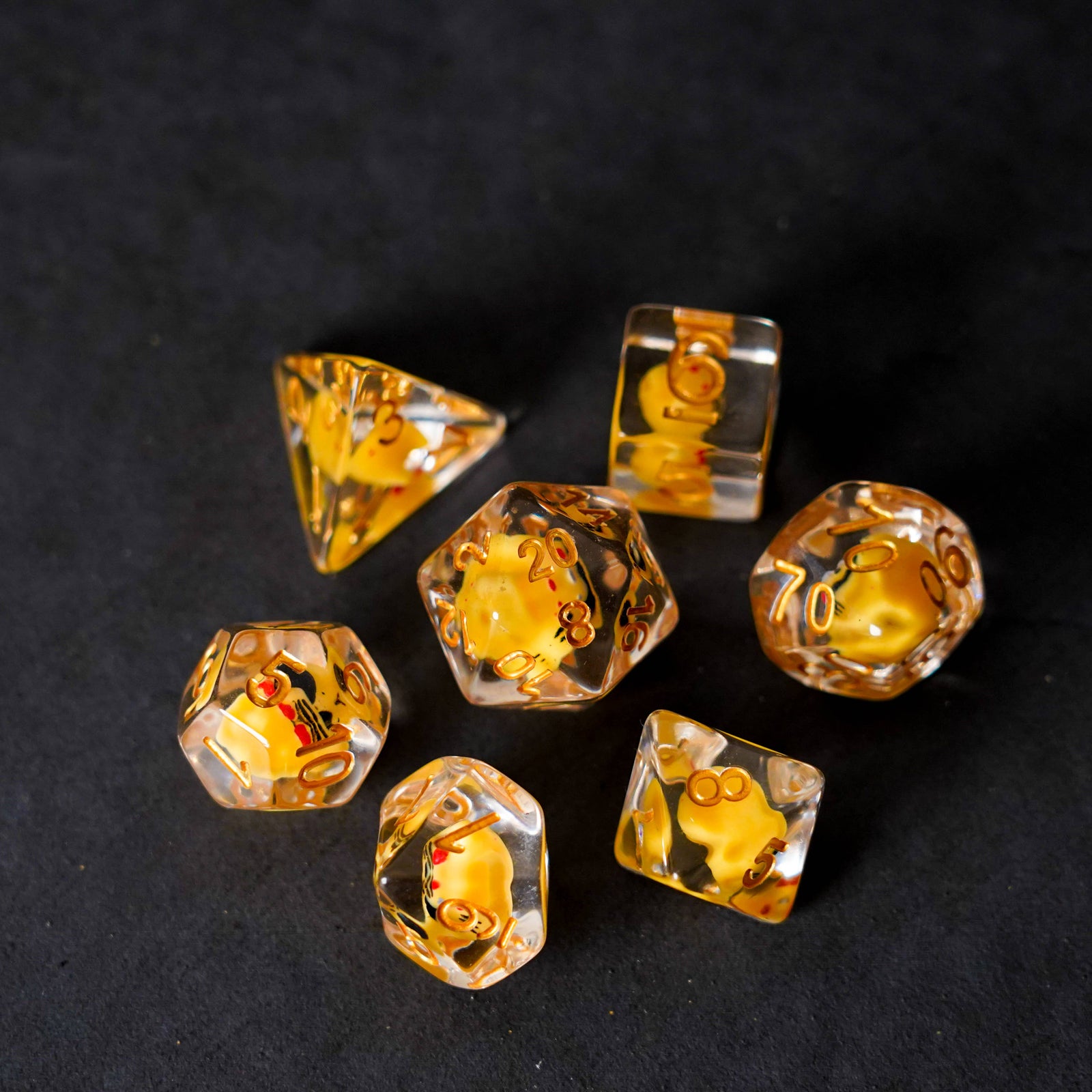 Cat Dice Resin Polyhedral Set