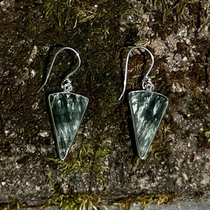 Seraphinite Sterling Silver Dangle Earrings