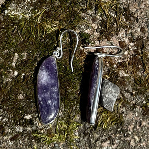 Lepidolite Sterling Silver Dangle Earrings