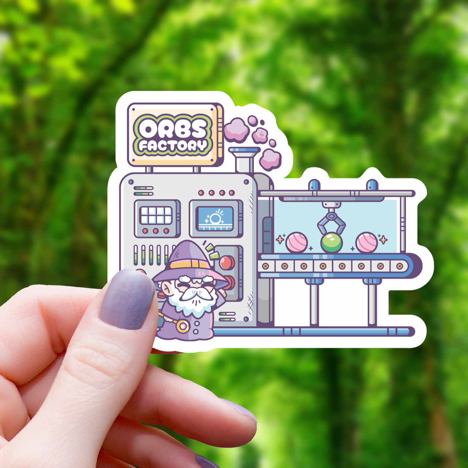 Wizard Magical Orb Factory Sticker - 3"