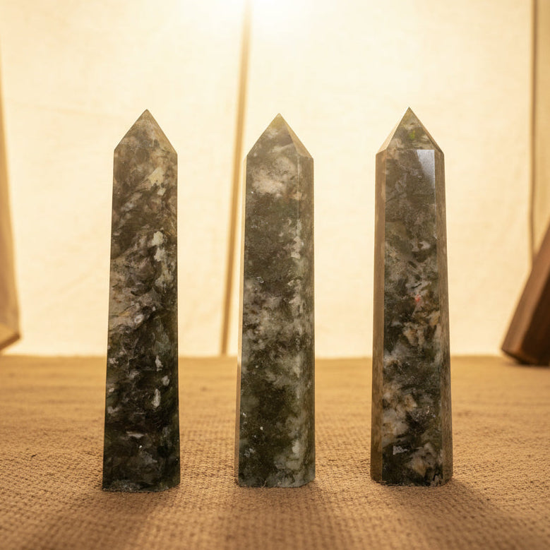Large Green Lepidolite Mica Obelisk Tower 7