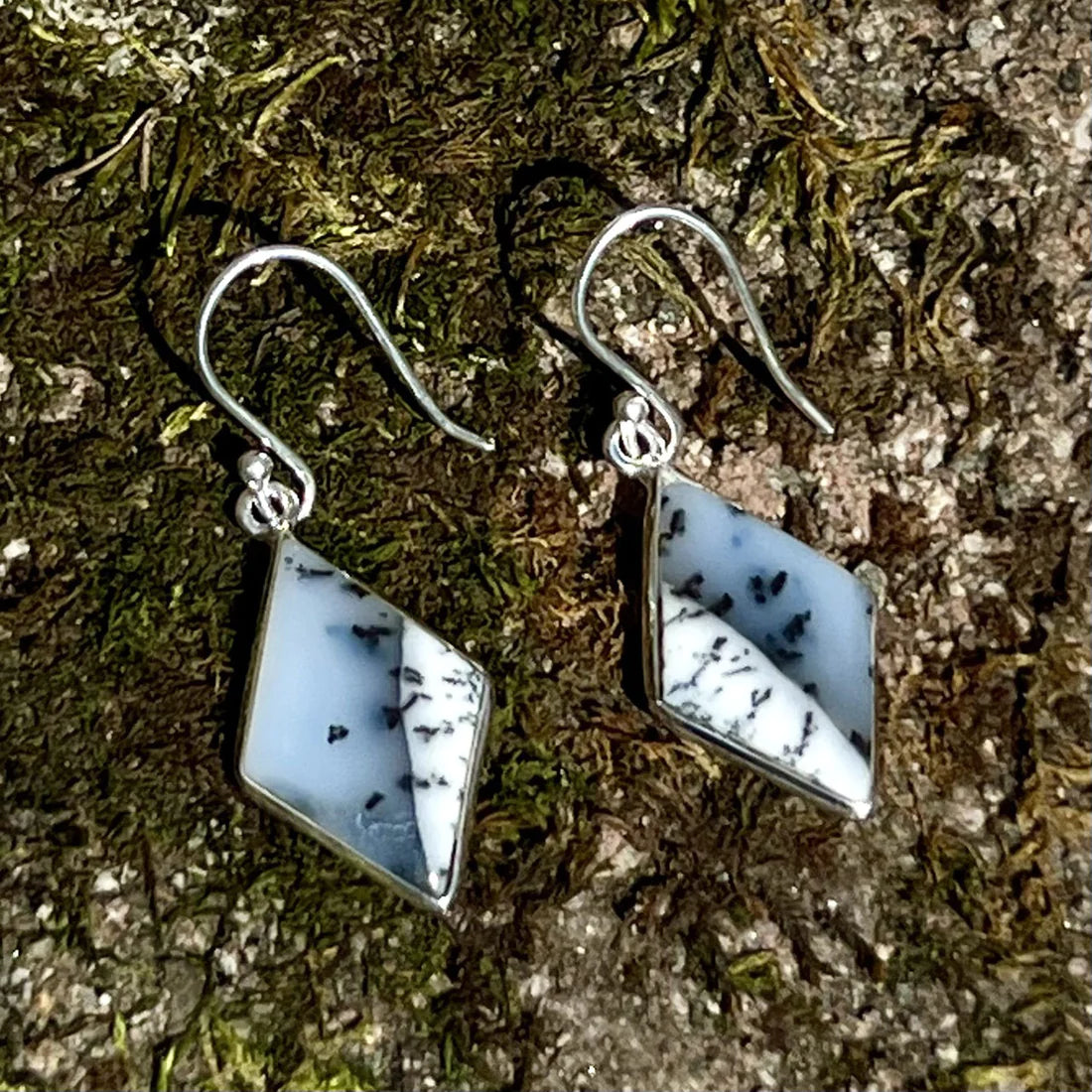Dendrite Opal Earring Sterling Silver