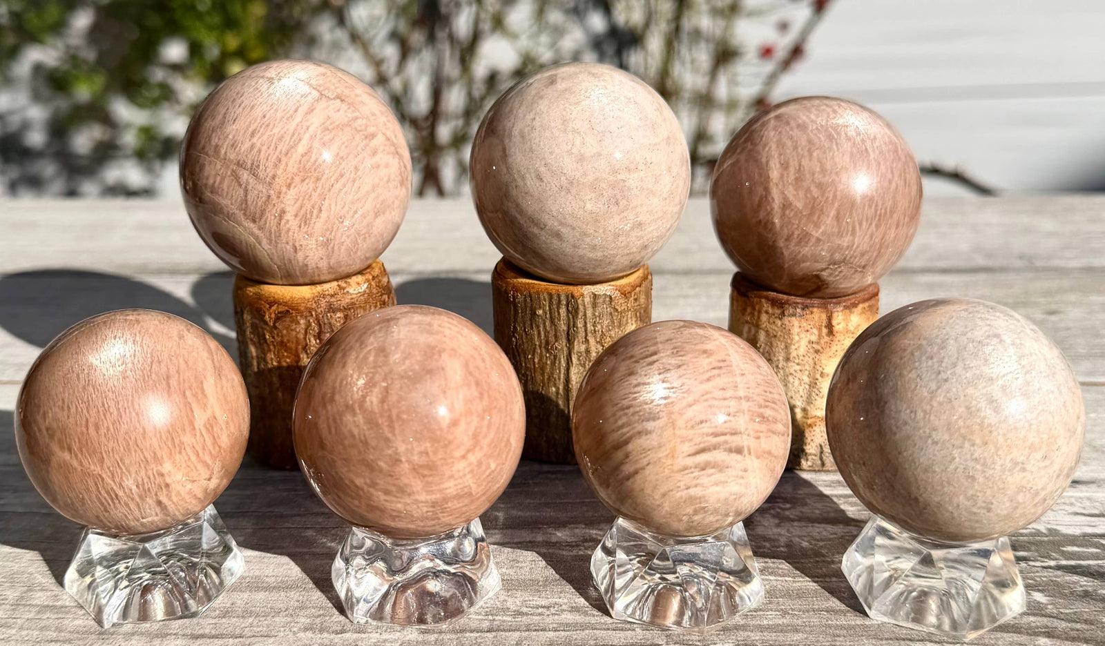 Peach Moonstone Sphere - 40-50mm Crystal Ball for Calm & Intuition