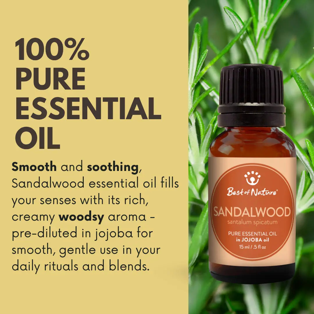 Sandalwood Essential Oil Blended with Jojoba Oil