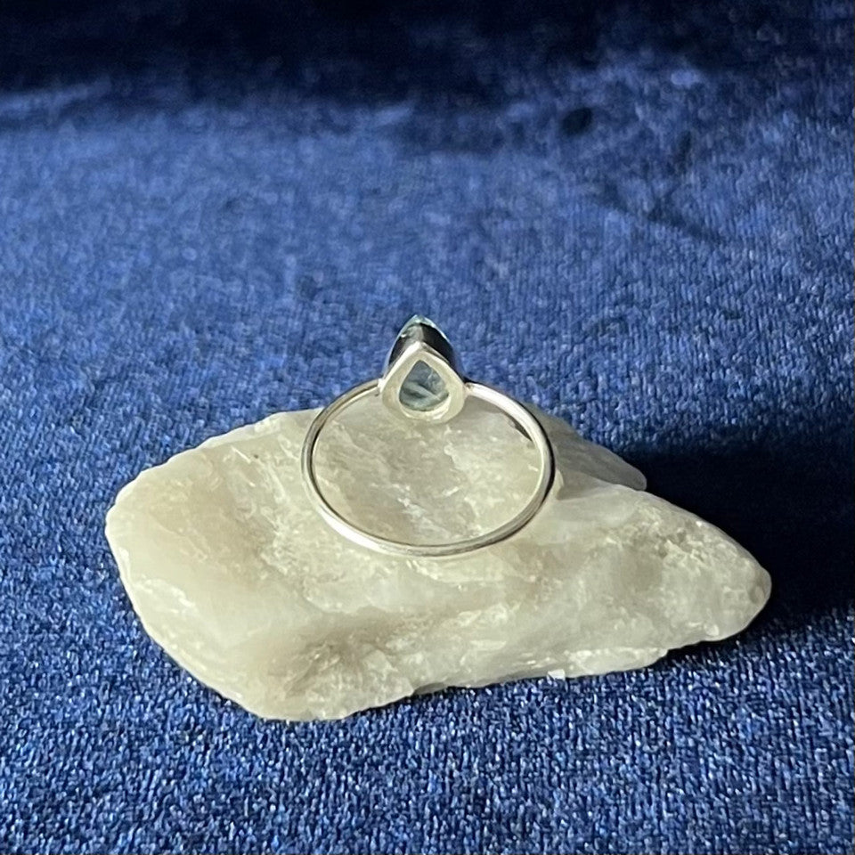 Teardrop Apatite Sterling Silver Ring