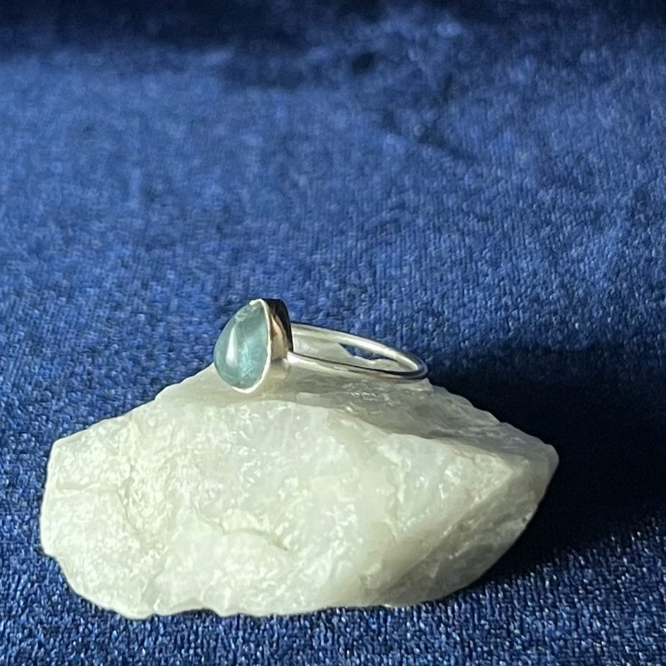 Teardrop Apatite Sterling Silver Ring