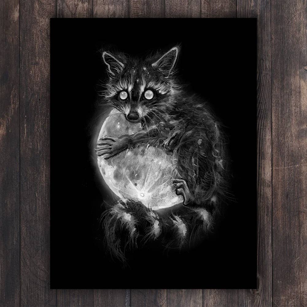 Waxing Poetic - Raccoon Moon Print