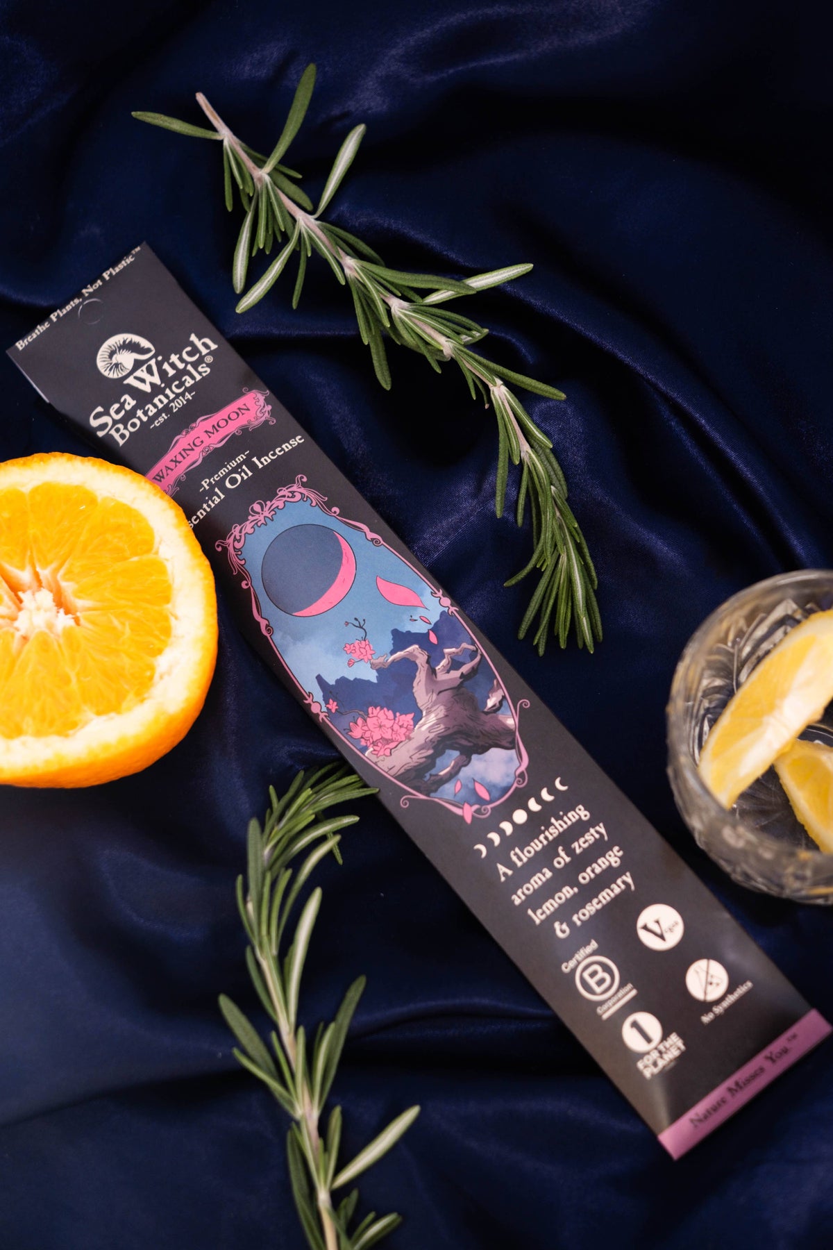 Waxing Moon Premium Incense: with Lemon, Orange & Rosemary