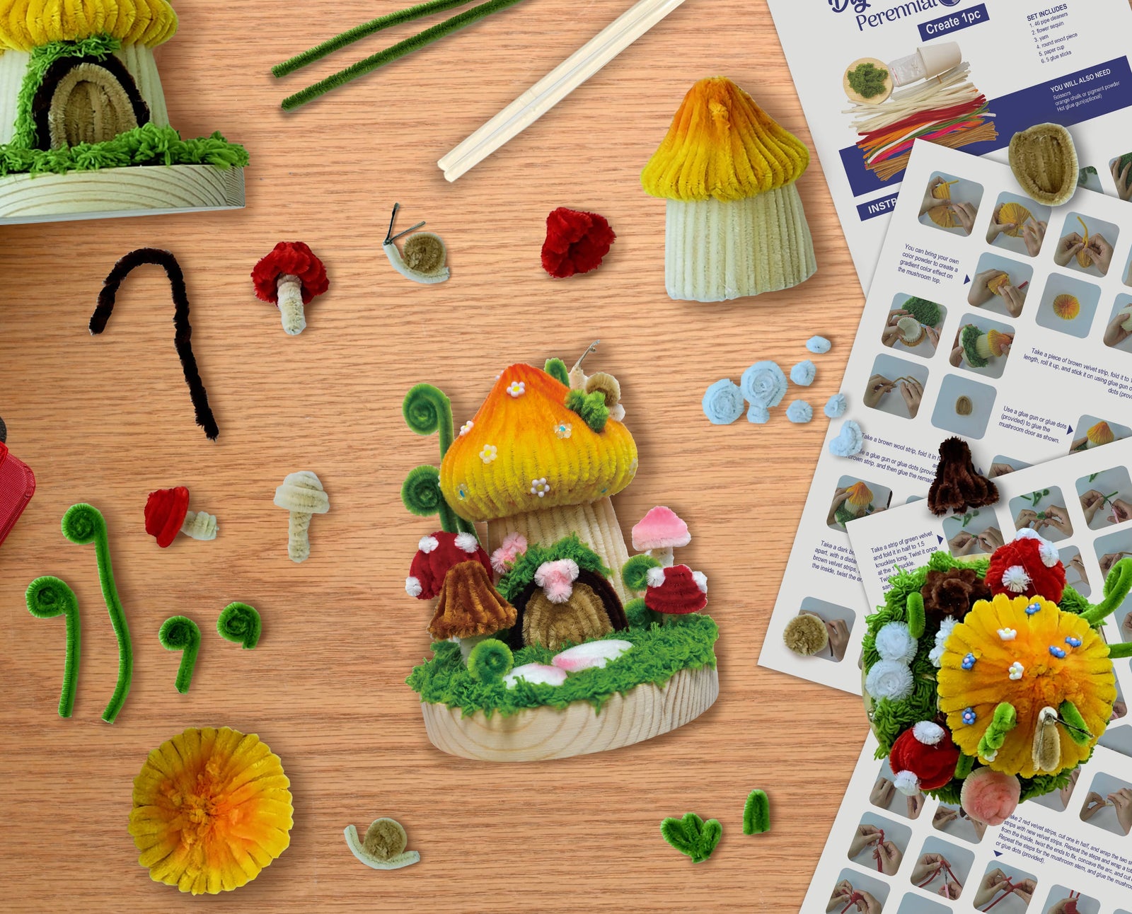 DIY Chenille Kit – Mushroom House
