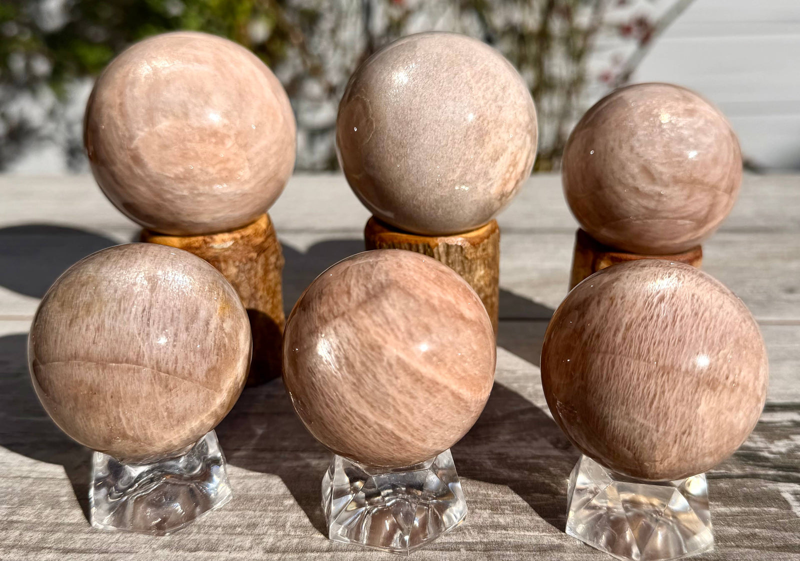 Peach Moonstone Sphere - 40-50mm Crystal Ball for Calm & Intuition
