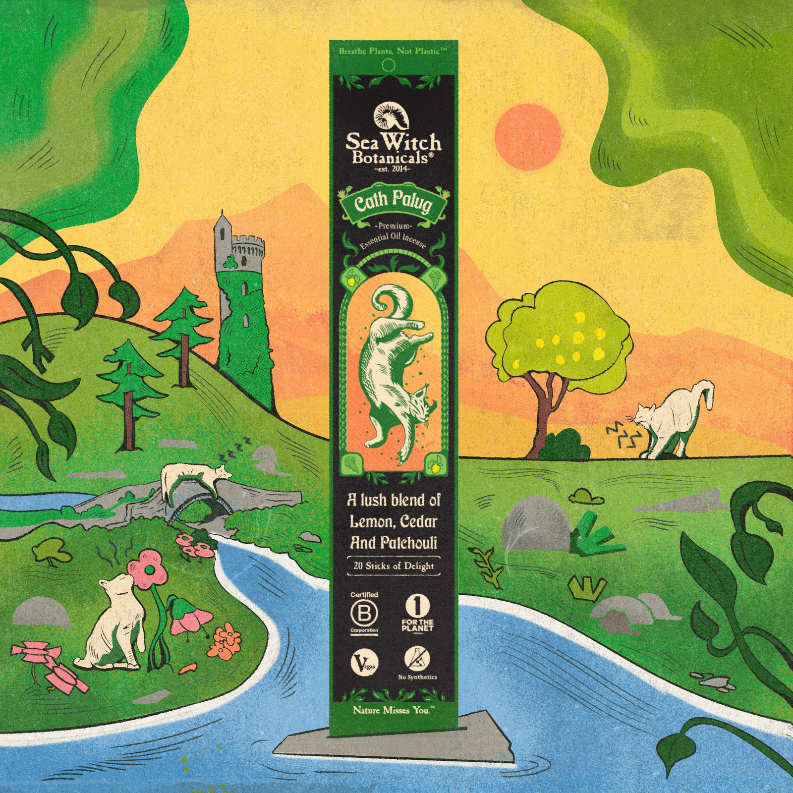 Cath Palug Premium Incense: Lemon, Cedar, & Patchouli