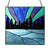 Northern Lights Lake Stained Glass Window Panel 12.5"H