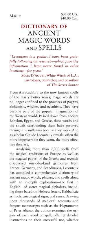 Dictionary of Ancient Magic Words and Spells by Claude Lecouteux