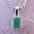 Natural Emerald Rectangle Sterling Silver Pendant