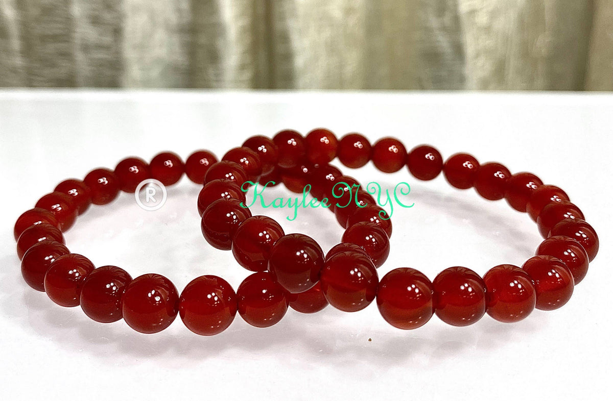 Carnelian 8mm 7.5” Crystal Healing Stretch Bracelet