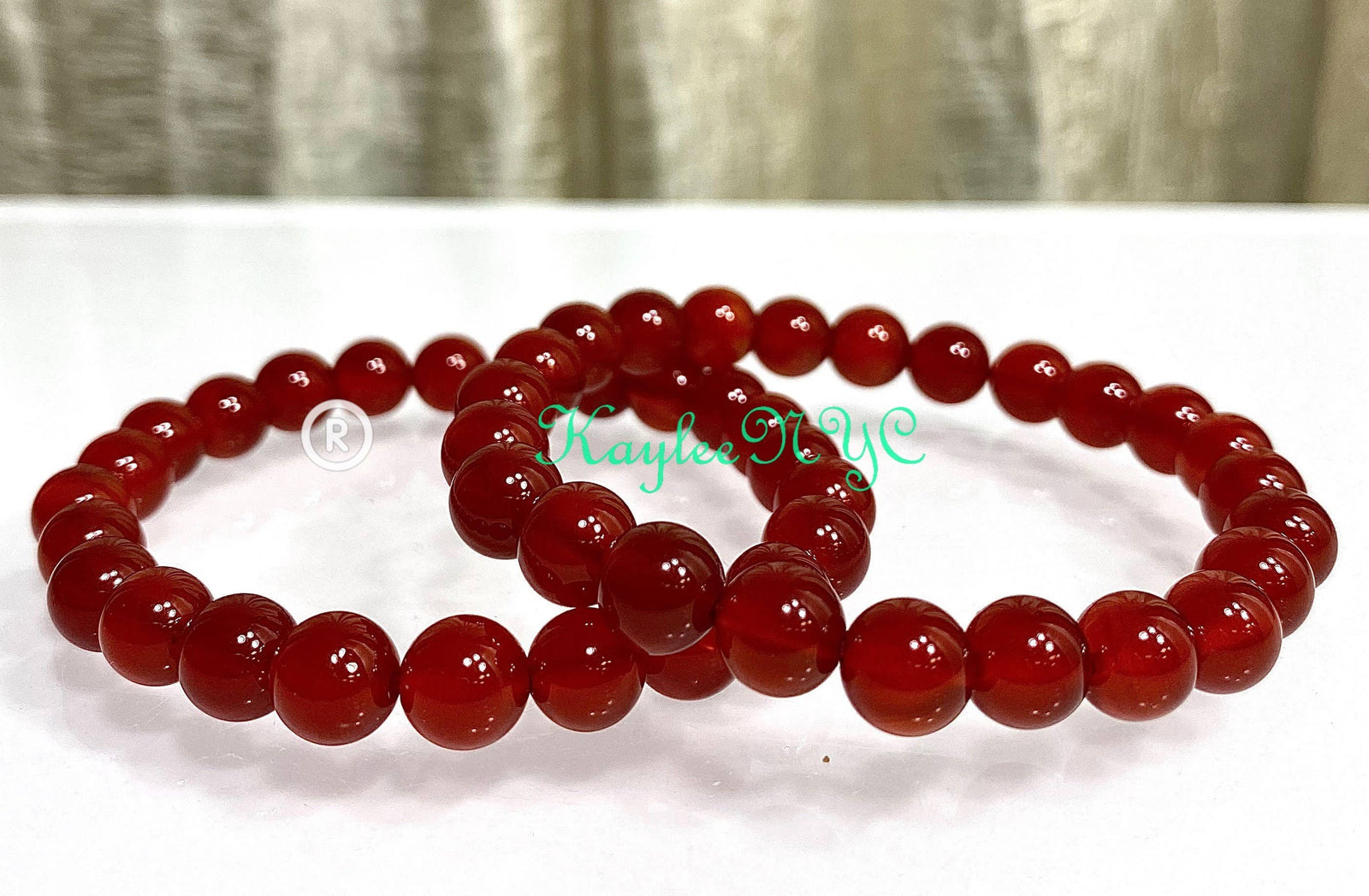 Carnelian 8mm 7.5” Crystal Healing Stretch Bracelet