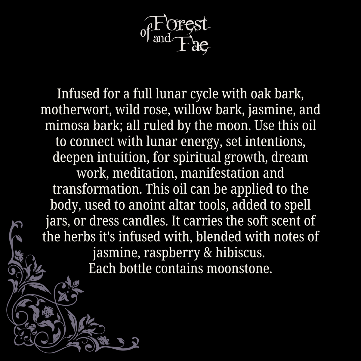 Moon Ritual • Sacred Altar Oil for Manifestation, Dream Work