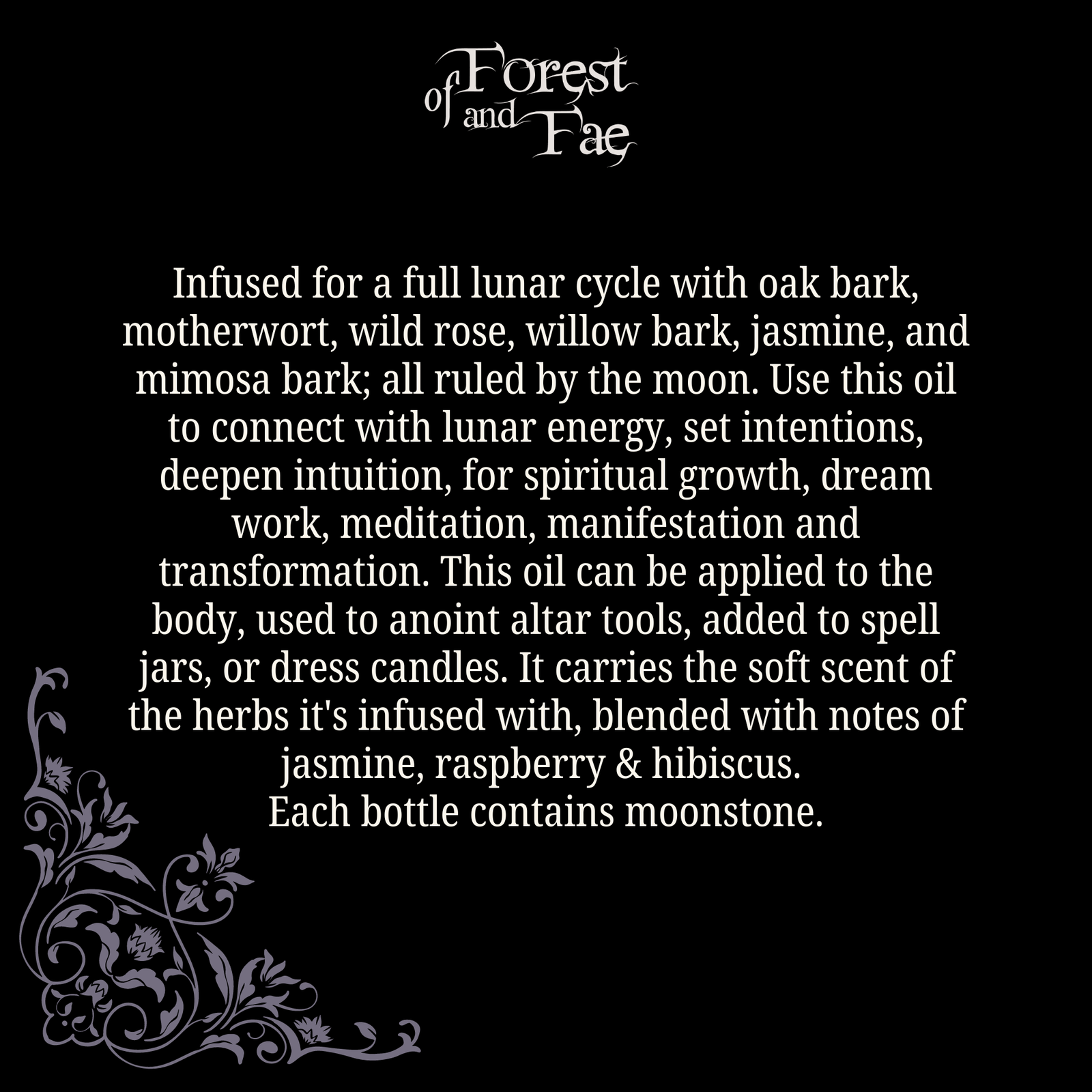 Moon Ritual • Sacred Altar Oil for Manifestation, Dream Work
