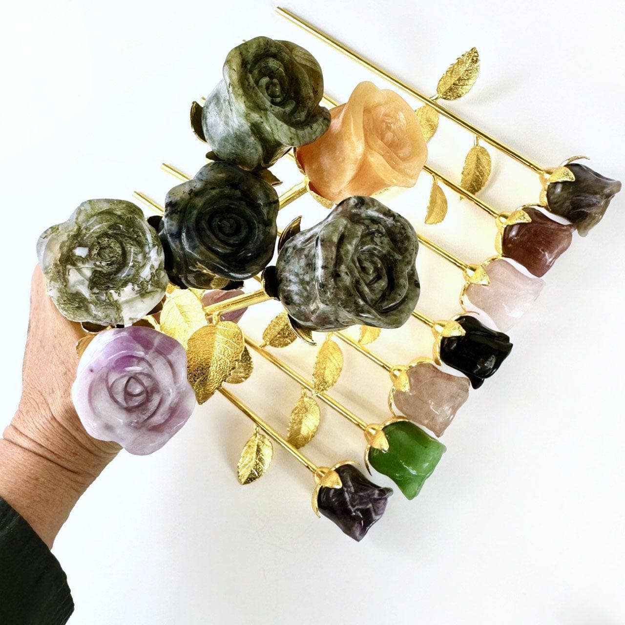 Beautiful Carved Crystal Rose Polished Gemstone