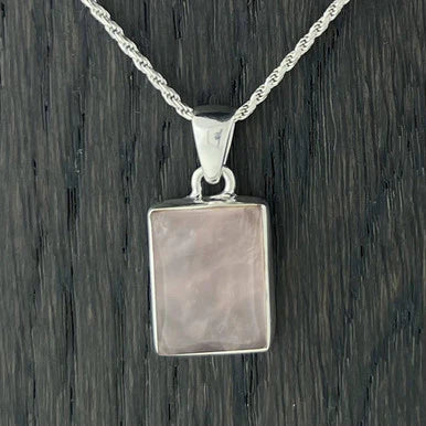 Rose Quartz Sterling Silver Pendant