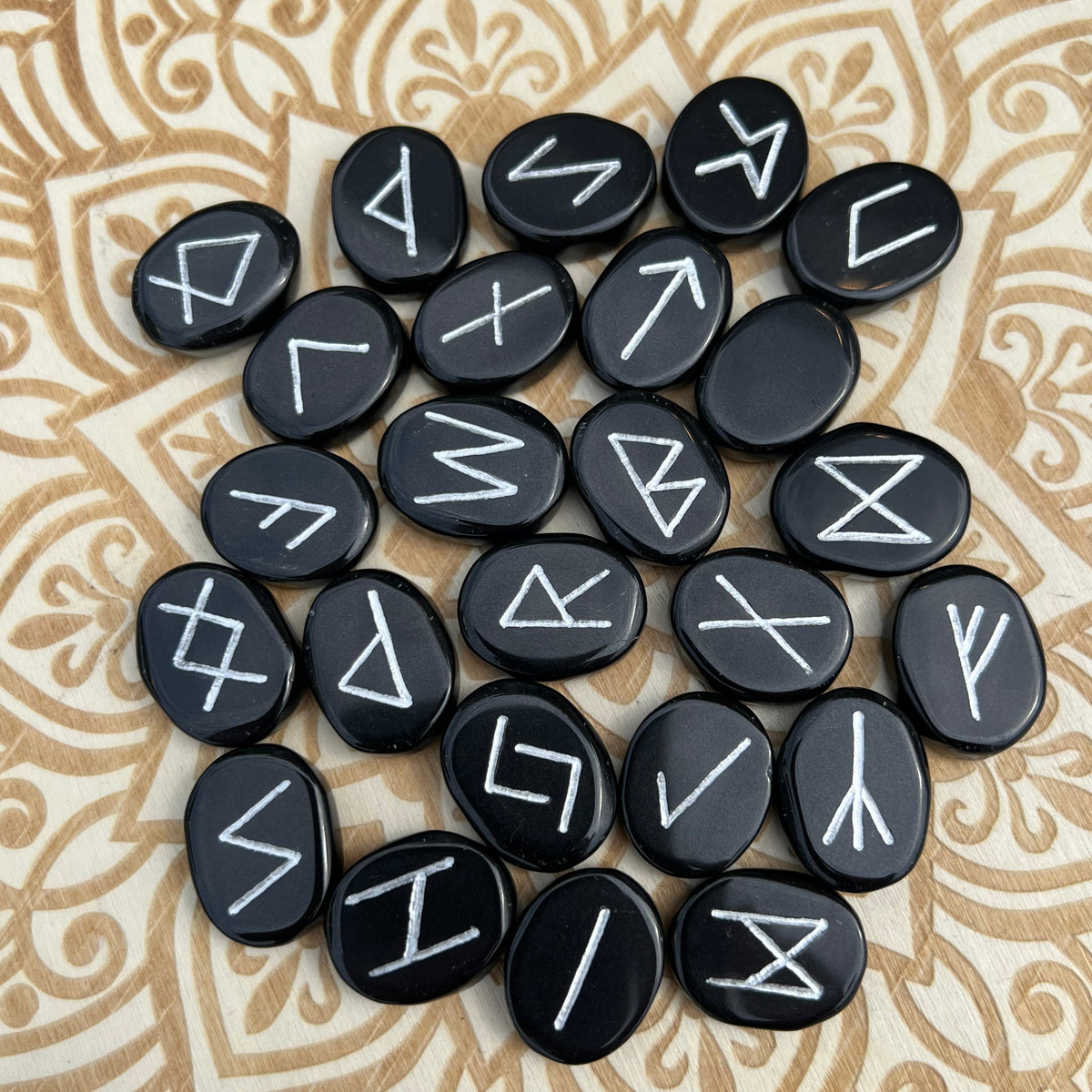 Black Obsidian Runes Set of 25