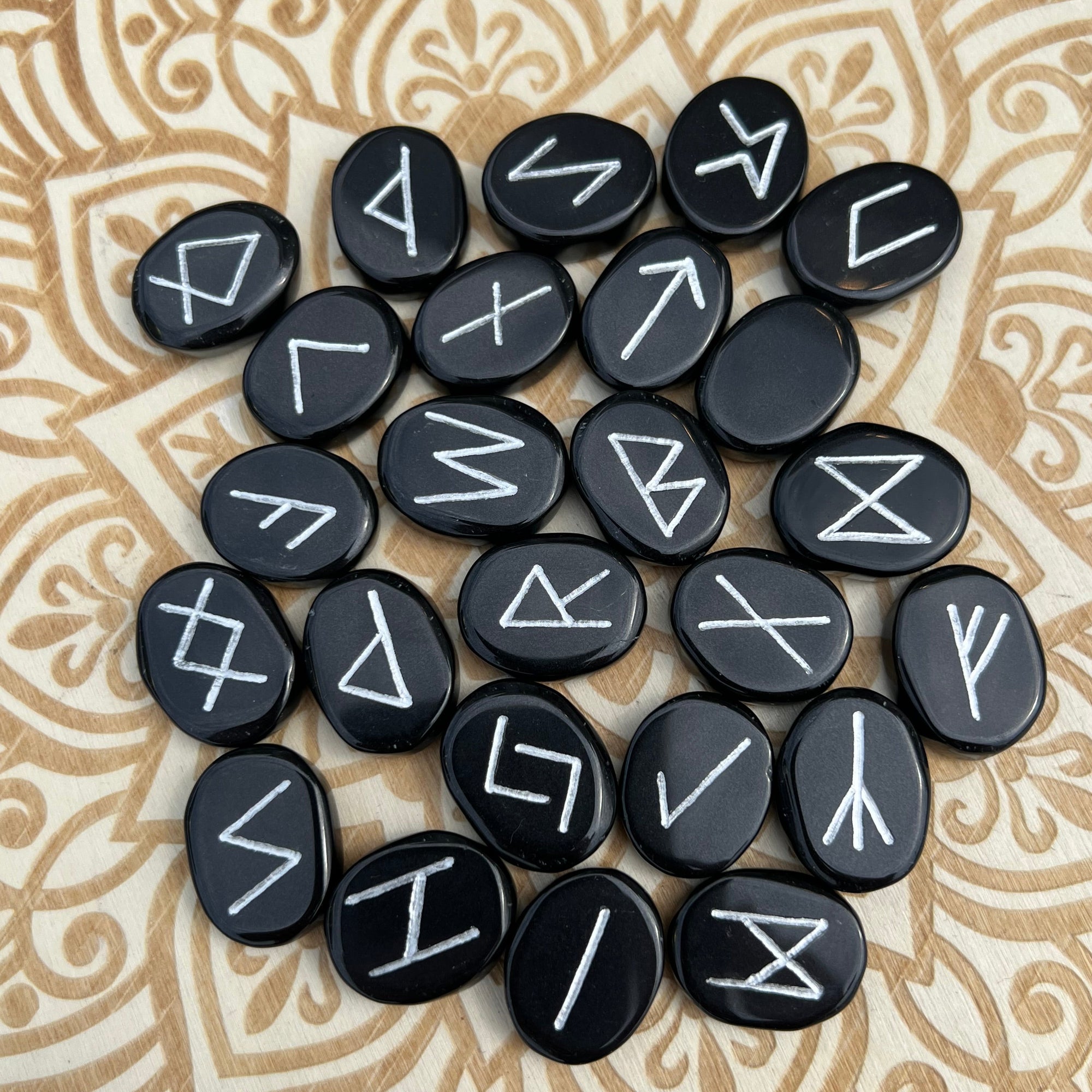 Black Obsidian Runes Set of 25
