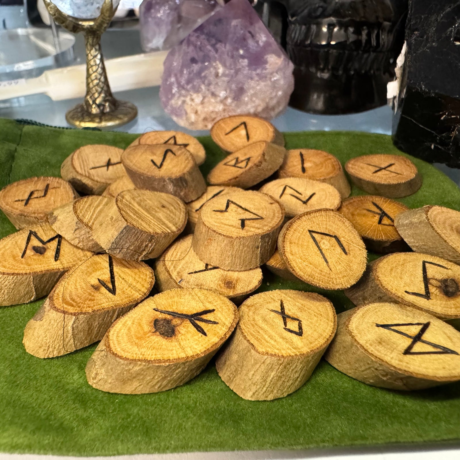 Wooden Futhark Runes Set of 25