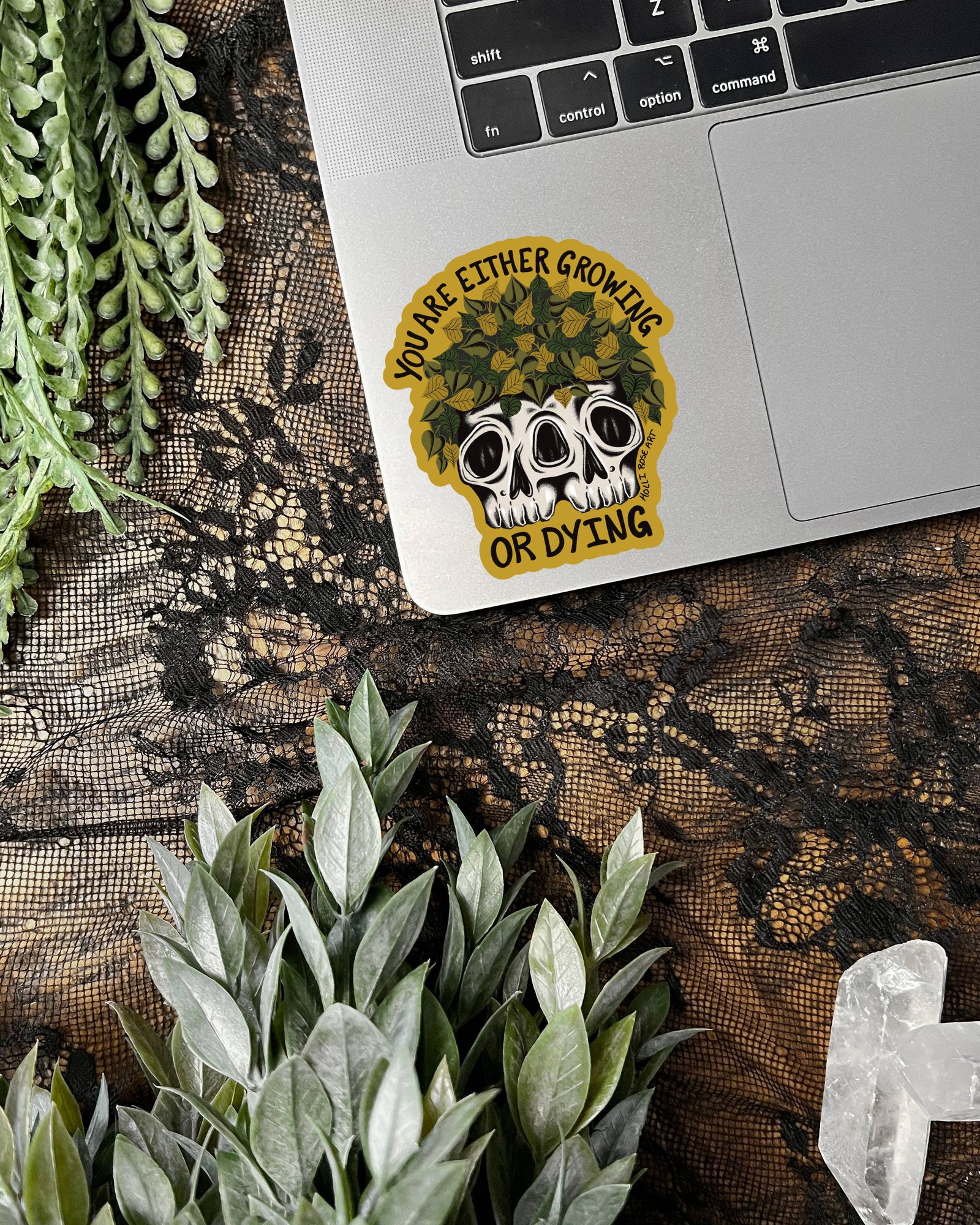 Growing or Dying Skull Plant Sticker