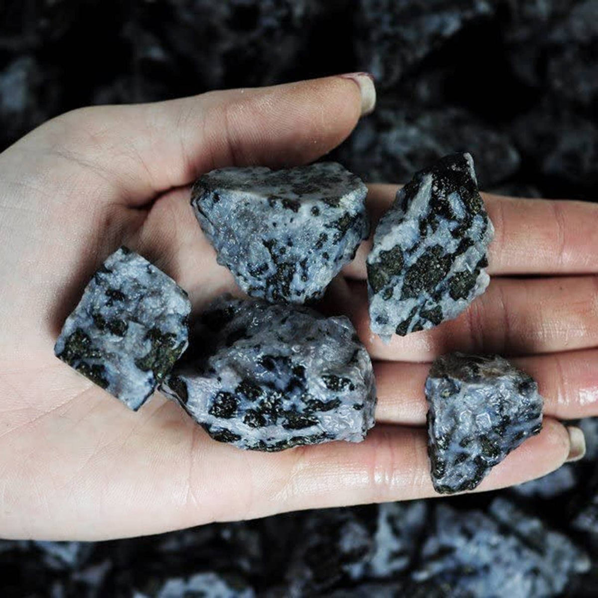 Merlinite Natural Gemstone (Indigo Gabbro) – Magic, Transformation & Spiritual Insight