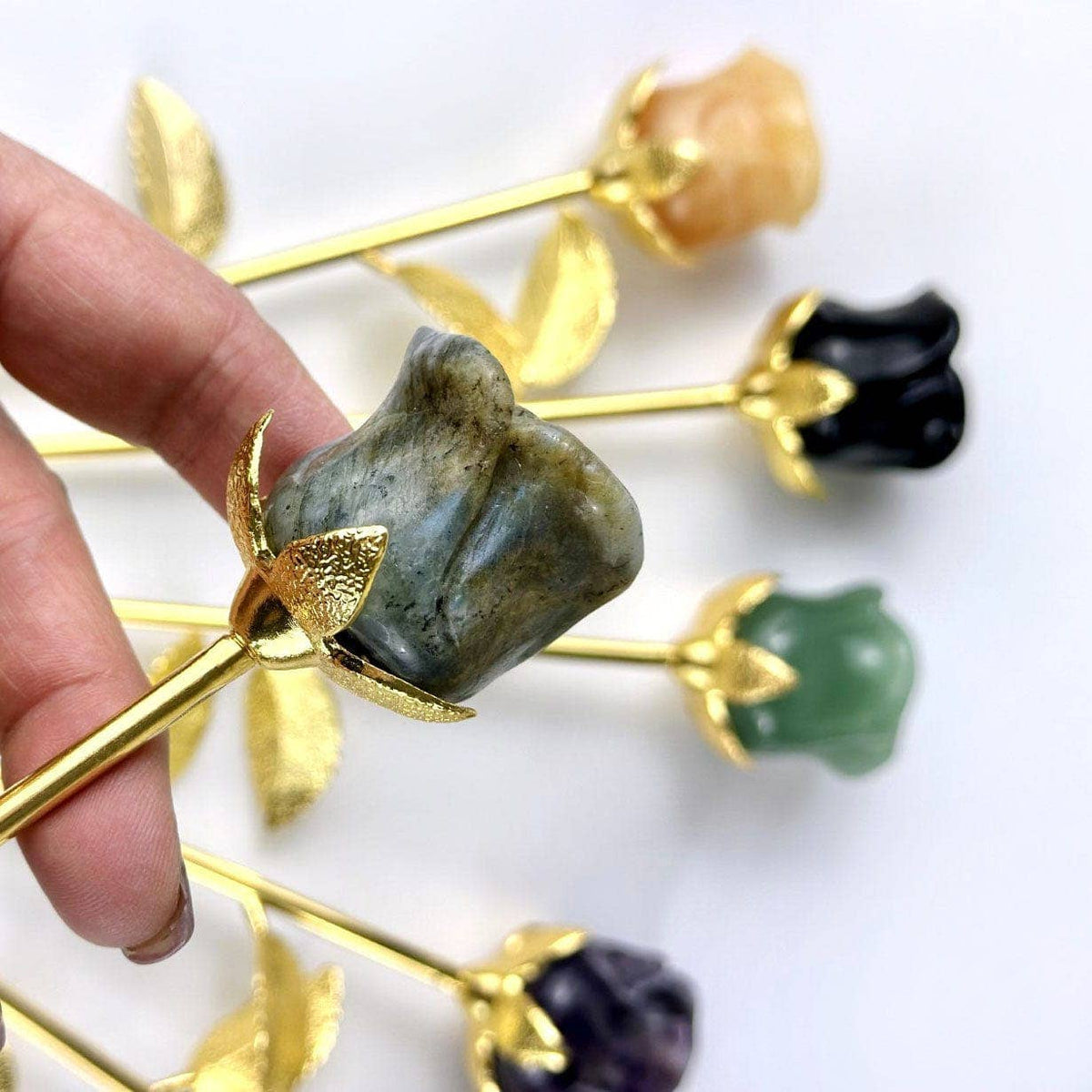 Beautiful Carved Crystal Rose Polished Gemstone