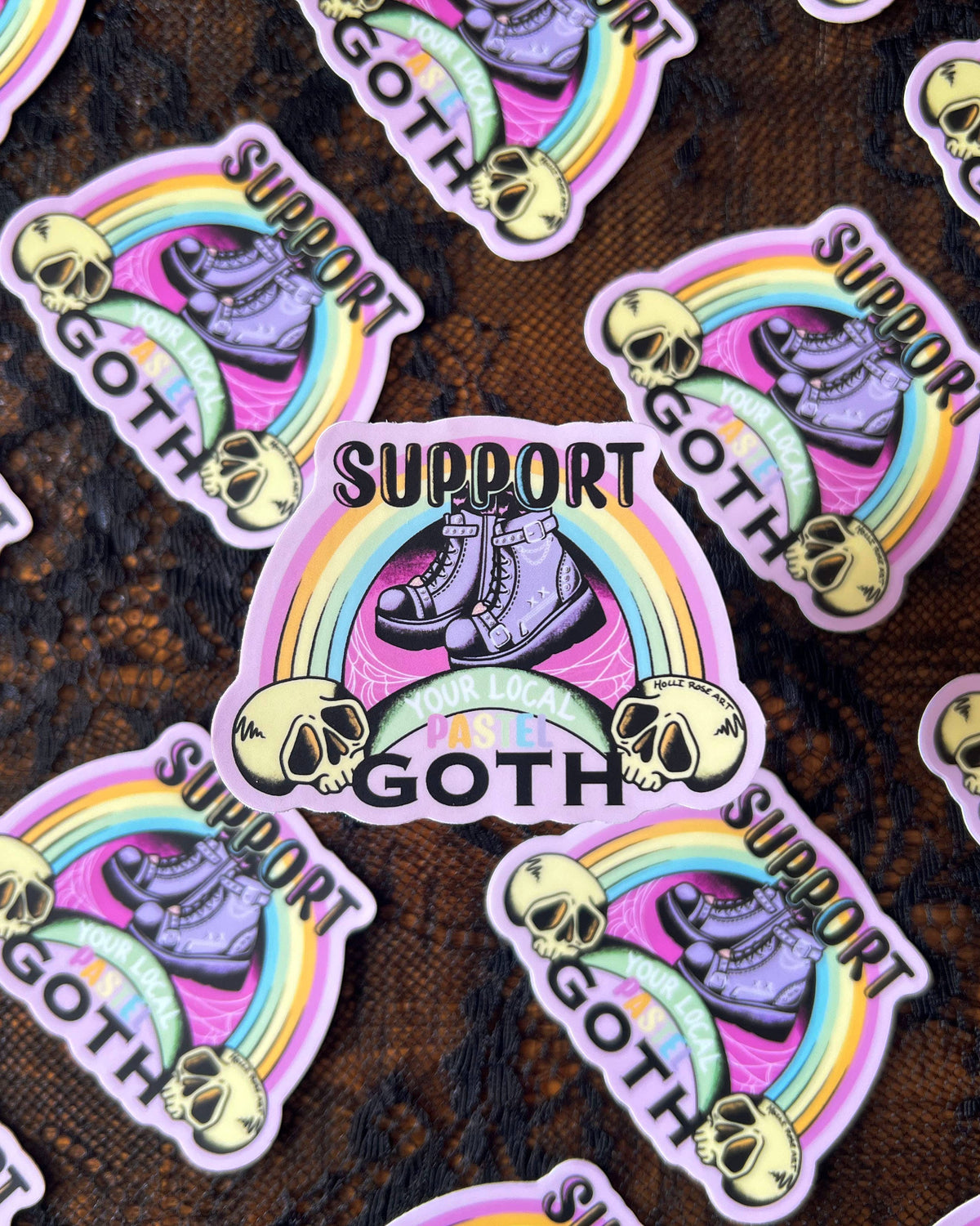 Support Your Local Pastel Goth Sticker