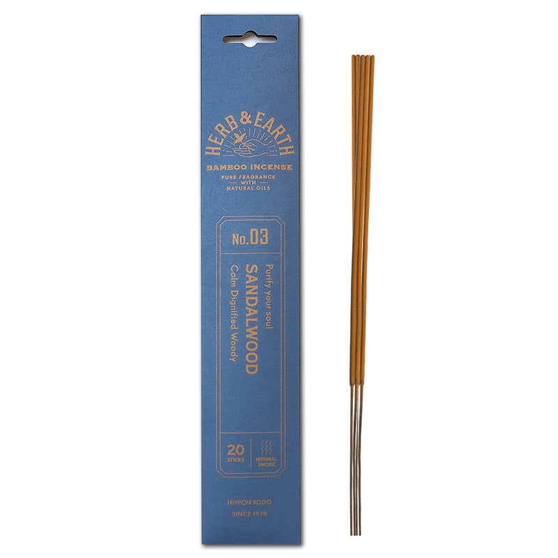 Herb &amp; Earth - Sandalwood Bamboo Stick Incense
