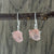 Rose Quartz Sterling Silver Dangle Earrings