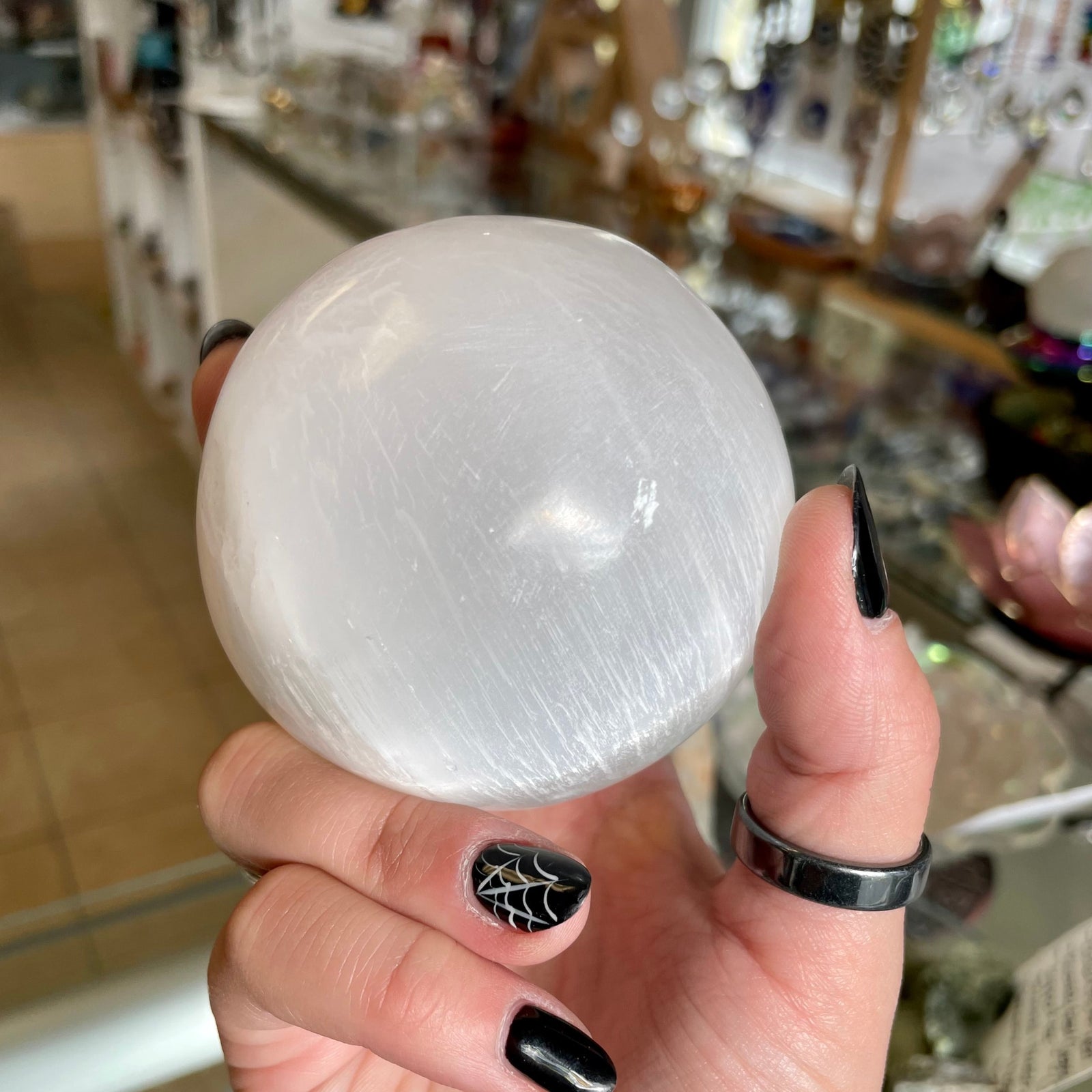 Optical Selenite Polished Gemstone Sphere