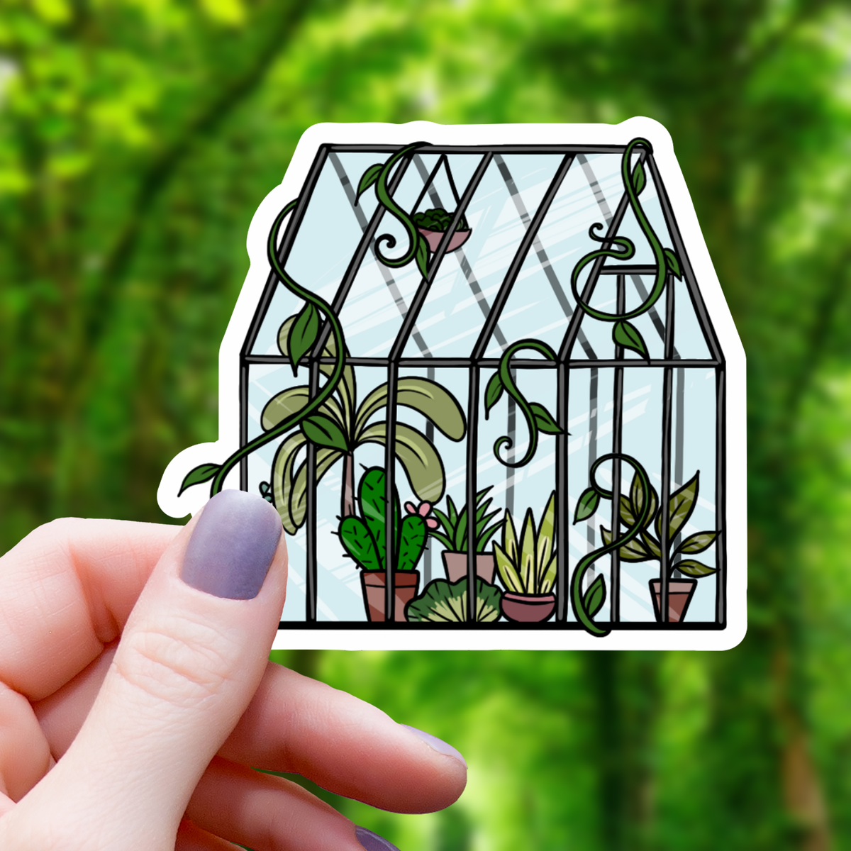 Overgrown Greenhouse Sticker - 3"