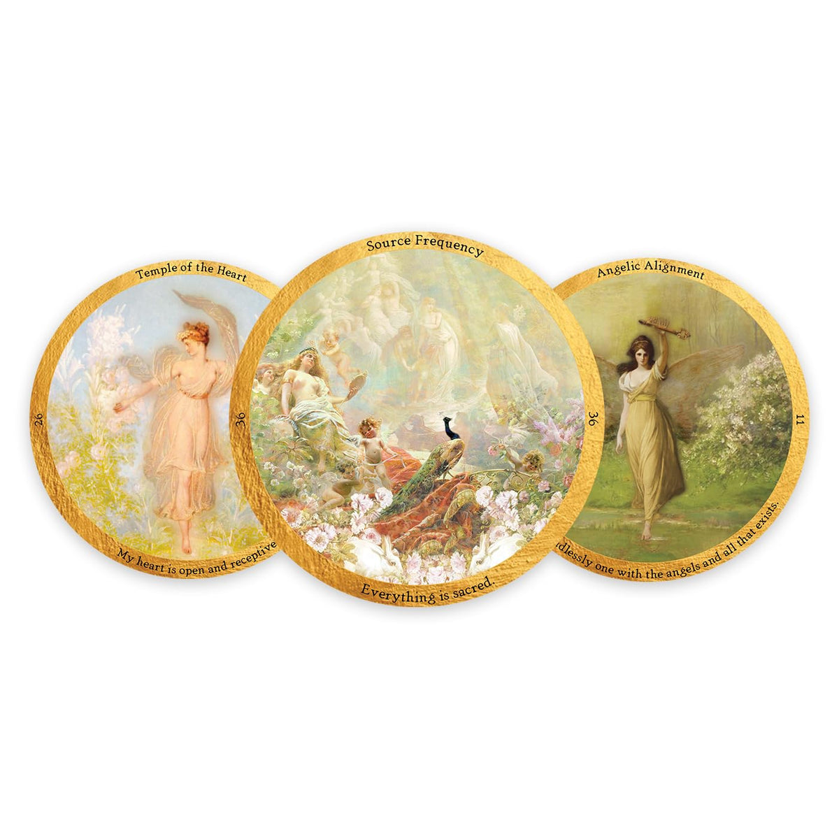 Angelic Realms Oracle: 40 Round Cards & 94-Page Guidebook